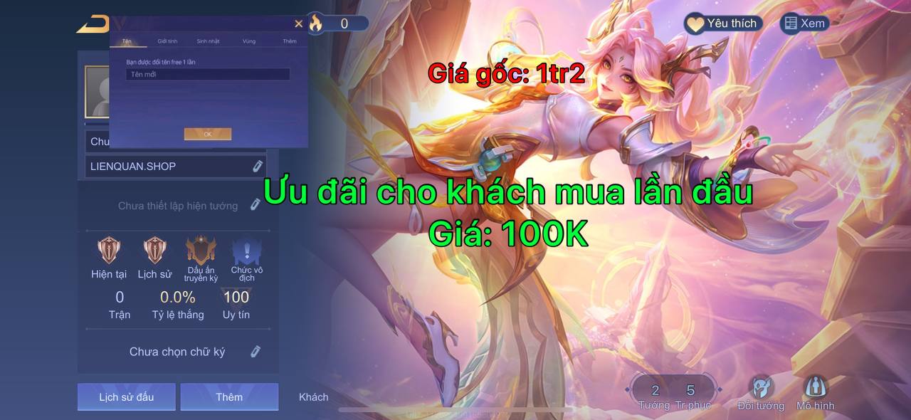 Nick Reg Liên Quân 5